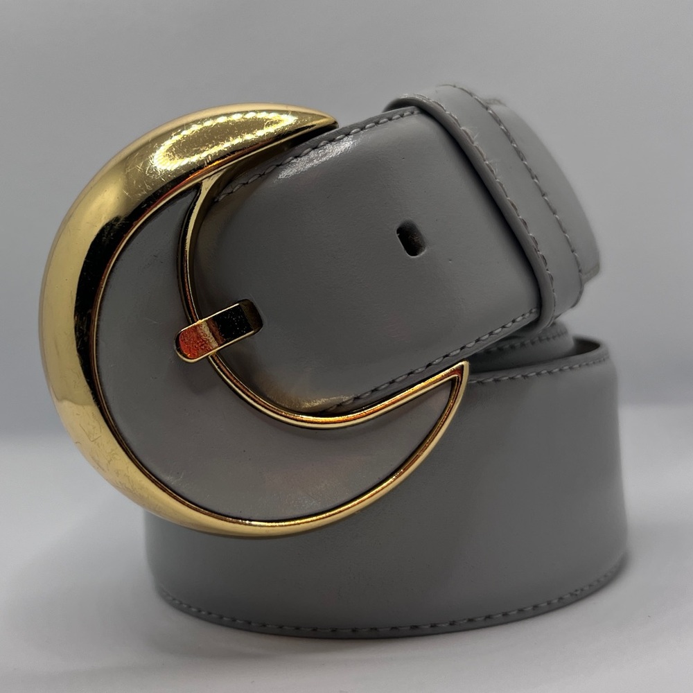 Vintage Liz Claiborne 1989 gray leather belt medium